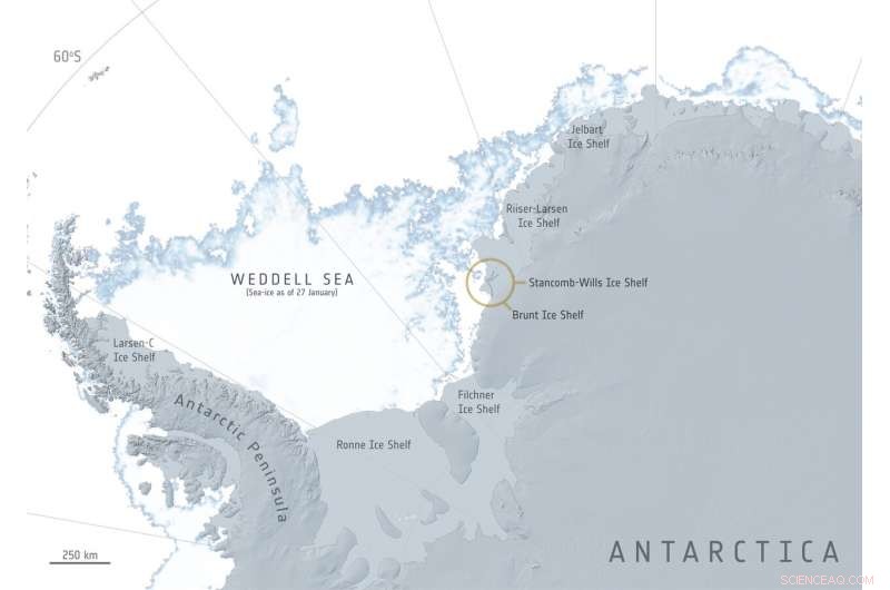 Brunt Ice Shelf Faces New Crack: Potential Calving Threat