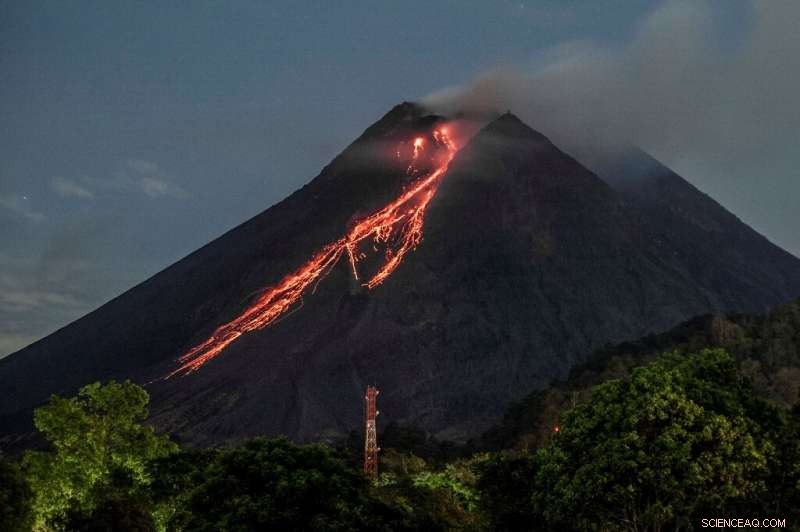 Mount Merapi Erupts in Indonesia, Spewing Red-Hot Lava Down Crater