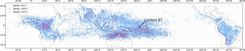 Satellite Detects Record-Breaking Coldest Cloud Temperature