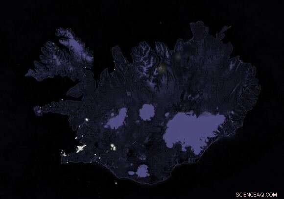 New Icelandic Volcano Illuminates Island from Space at Night
