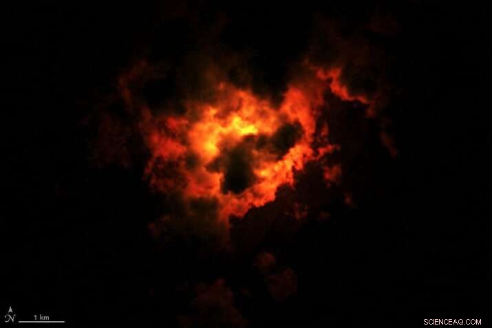 New Icelandic Volcano Illuminates Island from Space at Night