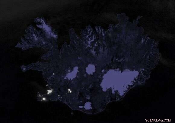 New Icelandic Volcano Illuminates Island from Space at Night