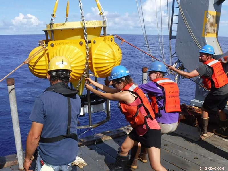 Similar Particle Dynamics at Ocean Surface and Seafloor