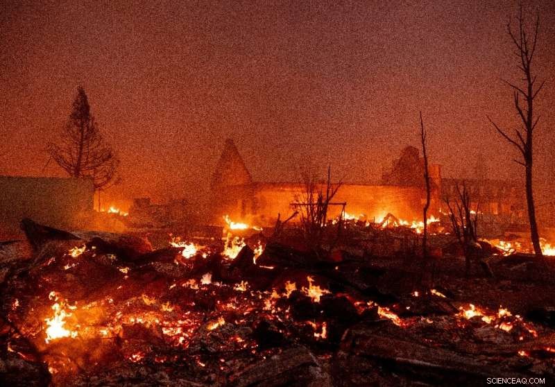 Historic California Town Devastated by Wildfire as Residents Evacuate