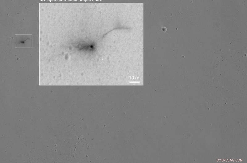 High-Resolution Images Reveal Schiaparelli s Descent Hardware on Mars