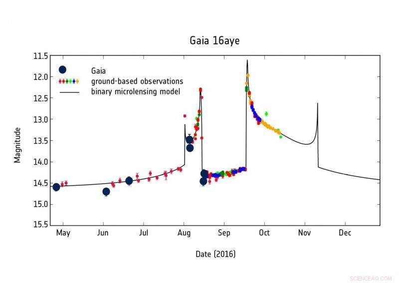 Gaia Detects Two Temporarily Magnified Stars Through Microlensing