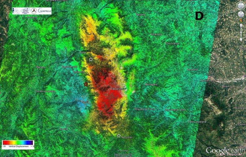 Sentinel Satellites Detect East-West Shift of the 2016 Italian Earthquake