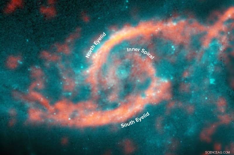 Collision-Triggered Stellar Tsunami Forms Eye-Shaped Starburst in Galaxy IC 2163