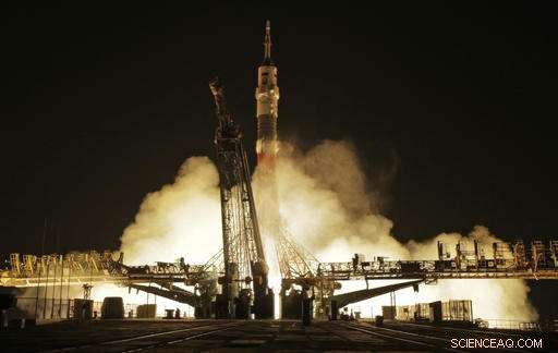 Soyuz Rocket Launches Three-Person Crew to the International Space Station