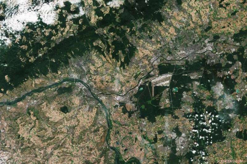 Sentinel‑2A Satellite Image Highlights Rhine‑Main Region South of Frankfurt