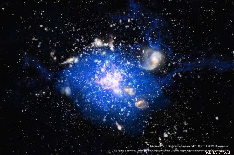 Embryonic Galaxy Cluster Enveloped by a Massive Cold Gas Cloud