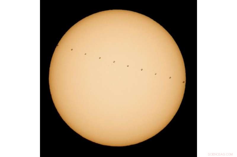 ISS Solar Transit: Stunning Composite Image of the Space Station Gliding Over the Sun