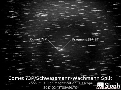 Slooh Captures Stunning Breakup of Comet 73P/Schwassmann-Wachmann Near Earth
