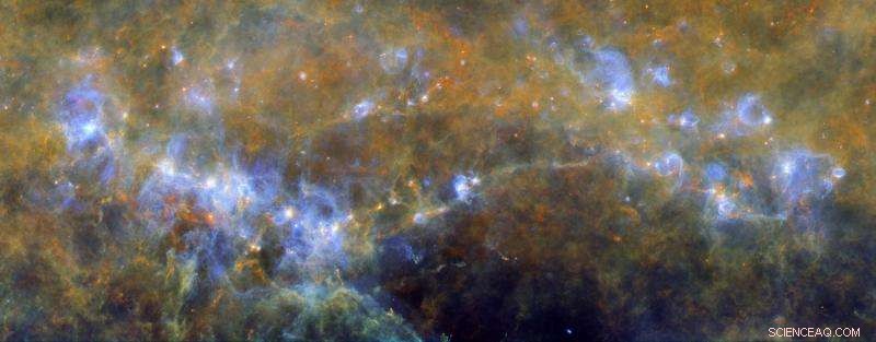 Star Formation on Filaments in RCW106 – Herschel Space Observatory Image