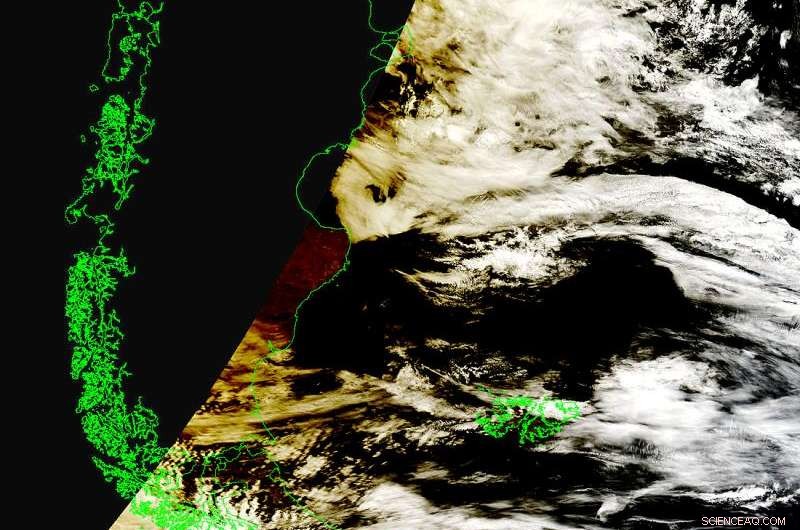 NASA Satellite Captures Moon Shadow Over Patagonia