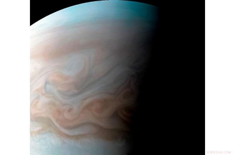 Juno Captures Stunning High-Resolution Image of Jupiter’s Turbulent Cloudscape