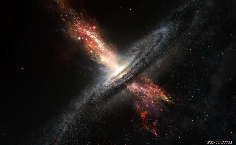 Stars Found Forming in the Powerful Outflows of Supermassive Black Holes
