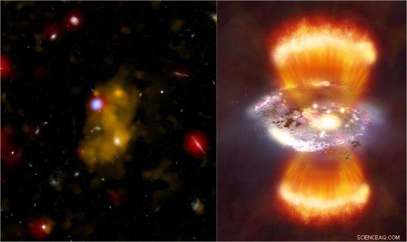 Large Gas Bubble Detected Around Massive Black Holes in the Early Universe