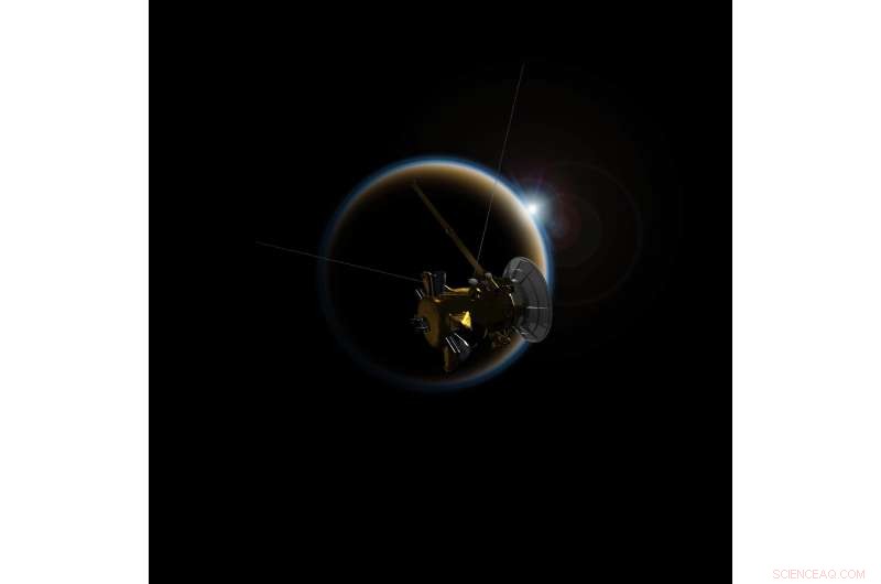 Cassini Approaches Titan for Its Final Flyby