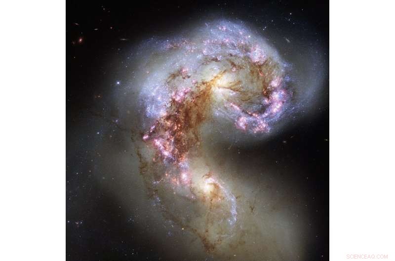 Shocked Gas Revealed in Colliding Galaxies