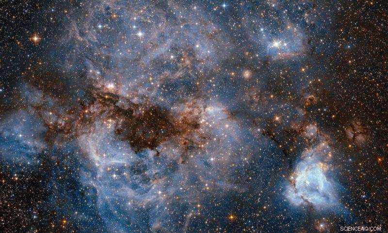 Hubble Reveals Turbulent Star-Forming Region in the Large Magellanic Cloud