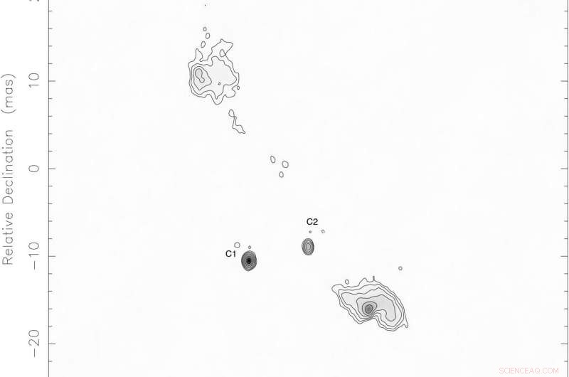 First Confirmed Detection of Orbiting Supermassive Black Holes