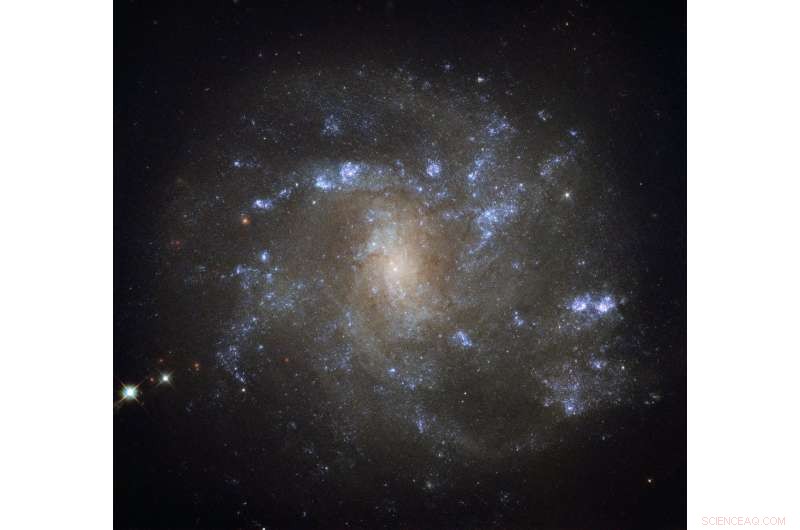 Hubble Reveals a Barred Spiral Galaxy in the Lynx Constellation