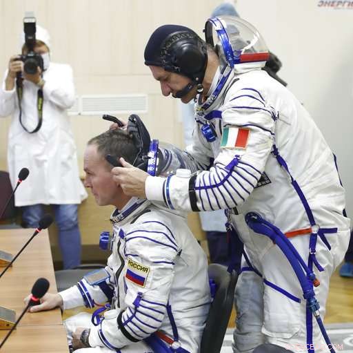 Three Astronauts Launch into Orbit on Soyuz MS-05 to the International Space Station