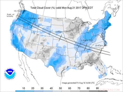 Eclipse Weather Outlook: Best Conditions in the West, Poorest in the East