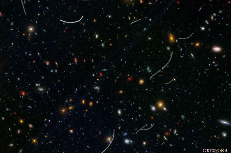 Hubble Captures Asteroids Intruding in Deep Space Images