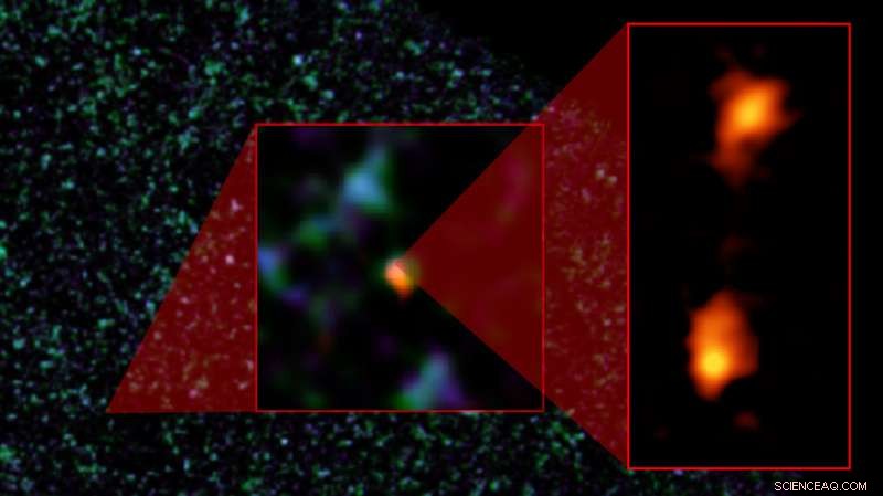 Twin Giant Galaxies Observed in a Powerful Starburst Merger