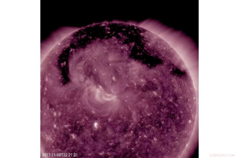 SDO Reveals Massive Coronal Hole Across Solar Surface (7–9 Nov 2017)