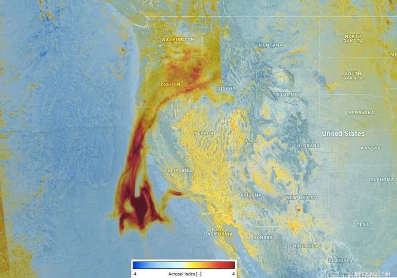 Tracking Aerosol Plumes from California Wildfires with Copernicus Sentinel‑5P