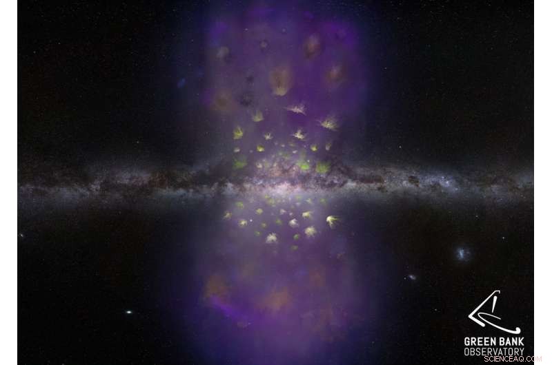 Over 100 Hydrogen Clouds Emerge from the Milky Way’s Core, Heading into Intergalactic Space