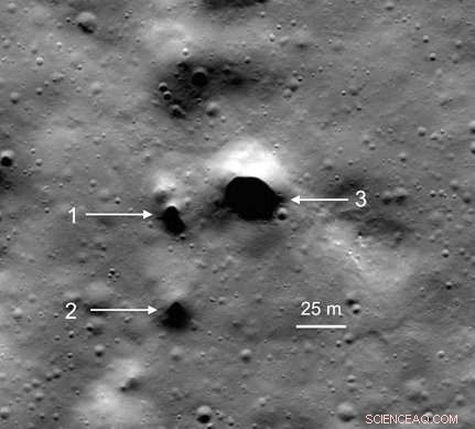 NASA Discovers Potential Lava Tube Skylights Near Lunar North Pole