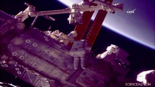 ISS Astronauts Equip Robot Arm with New Manipulator During Spacewalk