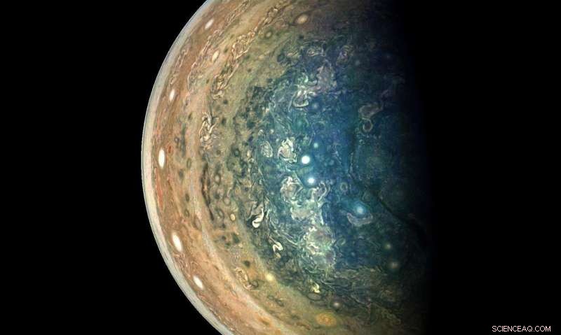Juno Captures Stunning Image of Jupiter’s Swirling South Pole