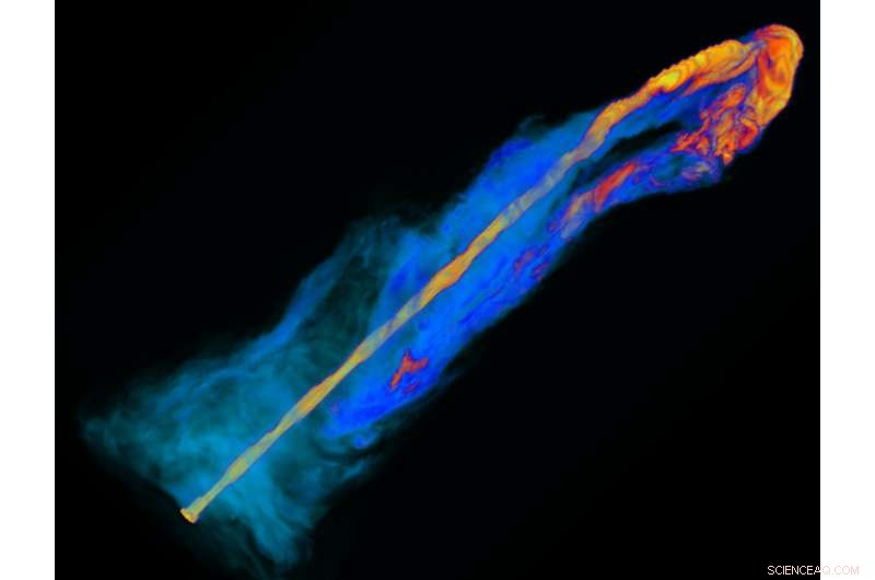 Serpentine Emission at a Galaxy s Core Reveals Relativistic Jet Dynamics