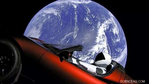 SpaceX’s Red Tesla Sports Car Launches Toward the Asteroid Belt Beyond Mars