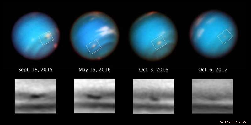 Hubble Captures Neptune’s Shrinking Storm: A Diminishing Vortex Revealed