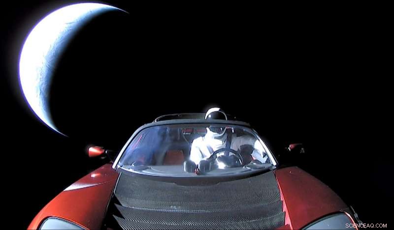 SpaceX Launch Sends Tesla Convertible with Earth Bacteria to Orbit
