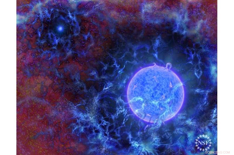 Exploring Cosmic Mysteries: NSF Researchers Reveal the Universe s First Massive Blue Stars