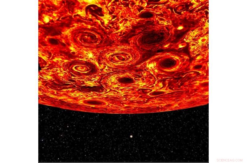 Jupiter s Polar Cyclones Form Geometric Clusters, Revealing Dynamic Atmospheric Patterns