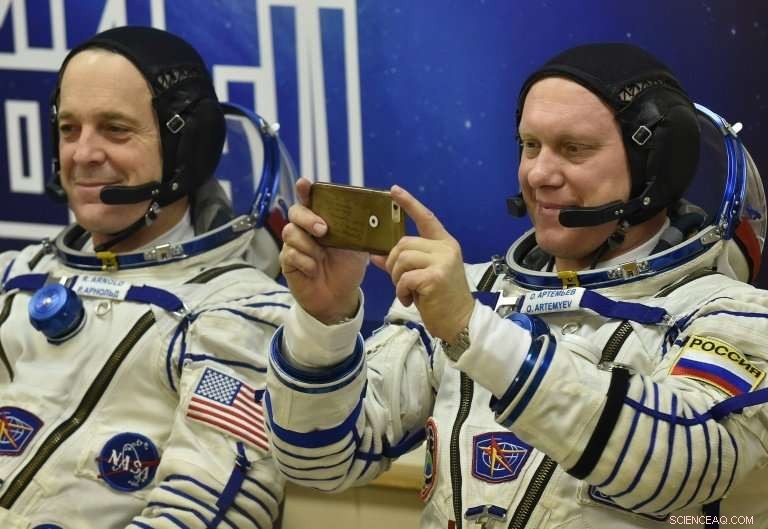 Two Astronauts, One Cosmonaut Blast Off to the ISS