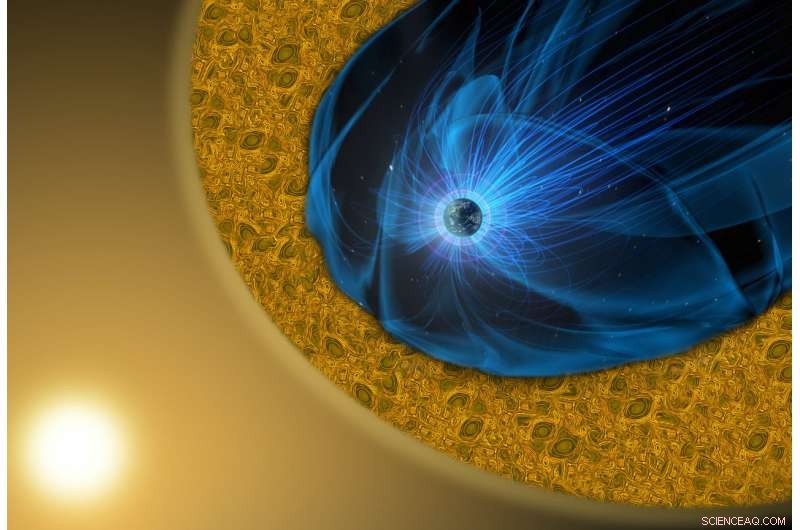 Magnetic Reconnection Calms Earth s Turbulent Magnetospheric Fields
