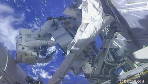 Astronauts Execute Pump Replacement During ISS Spacewalk