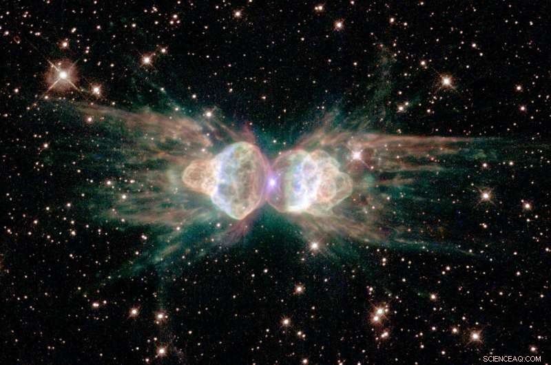 Unusual laser emission in the Ant Nebula hints at a hidden binary star system
