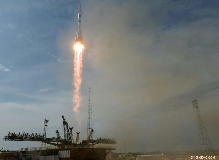 International Crew from Germany, US, and Russia Board the International Space Station