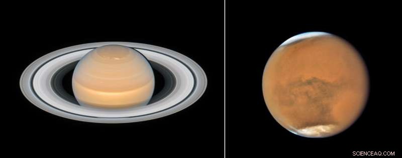 Hubble Captures New Stunning Images of Mars and Saturn Near Opposition