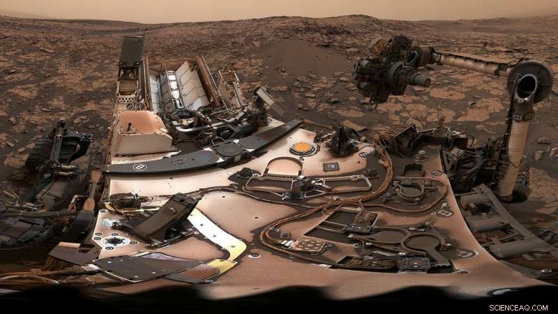 Curiosity Rover Maps Mysterious Terrain on Mars Under Dusty Skies